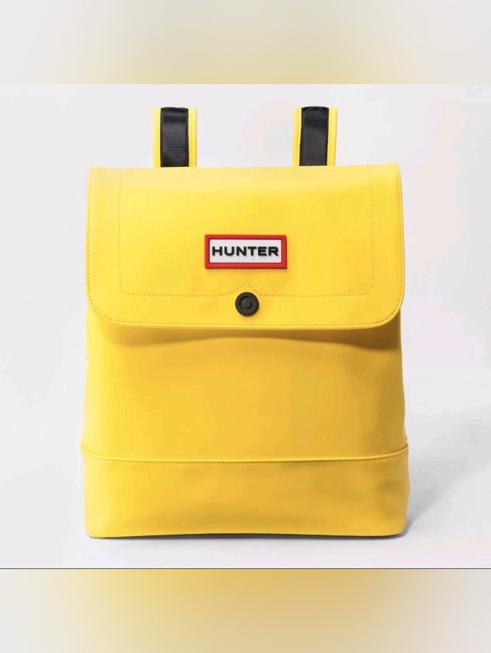 Hunter Bright Yellow Roll-Top Backpack with Black Straps